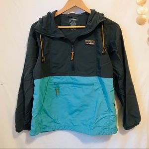 LBEAN women's blue and gray moutain classic colorblock pullover xs